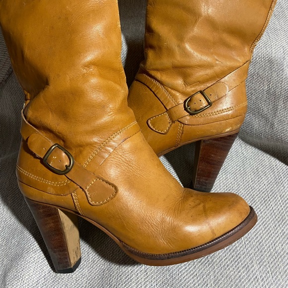 MADE IN BRAZIL-vintage leather high-heeled boots - Picture 2 of 16